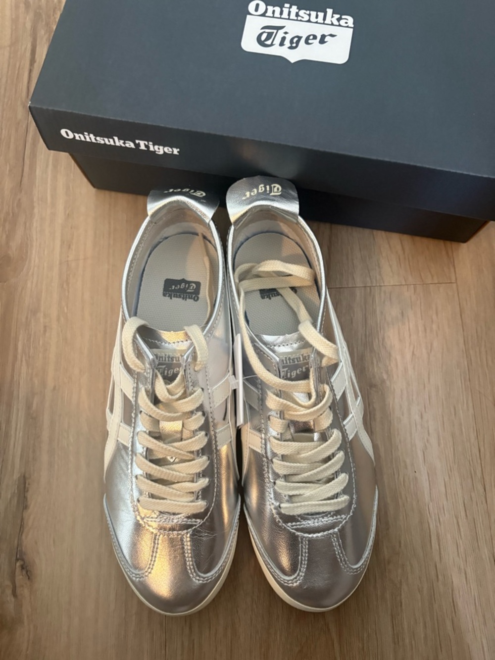 Onitsuka Tiger Mexico 66 Silver with Off-White Stripes